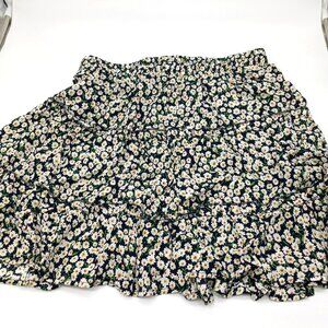 Women's High Waist Ruffle Skirt Flower Daisey‎ Print Size M Alelly